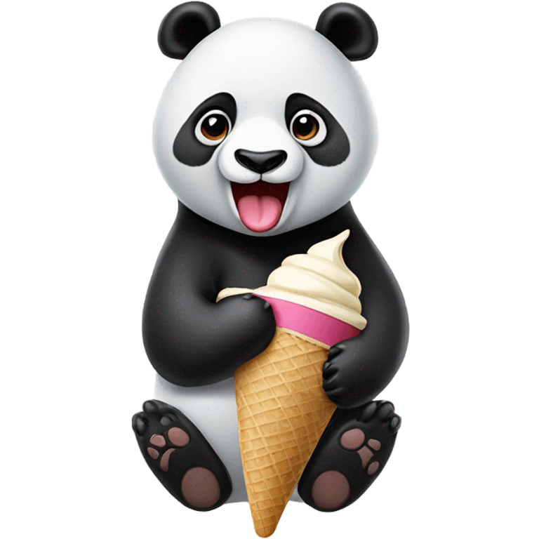 Panda eating ice cream emoji