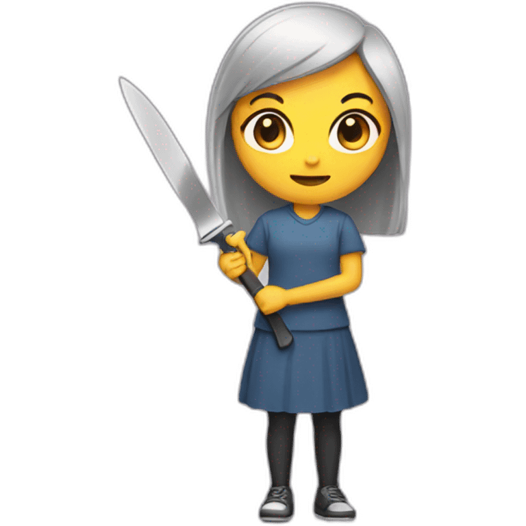 Girl holding a knife  emoji