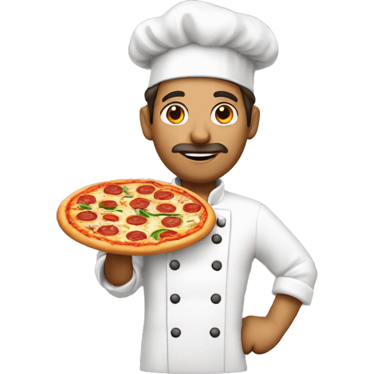 an italian chef holding a pizza  emoji