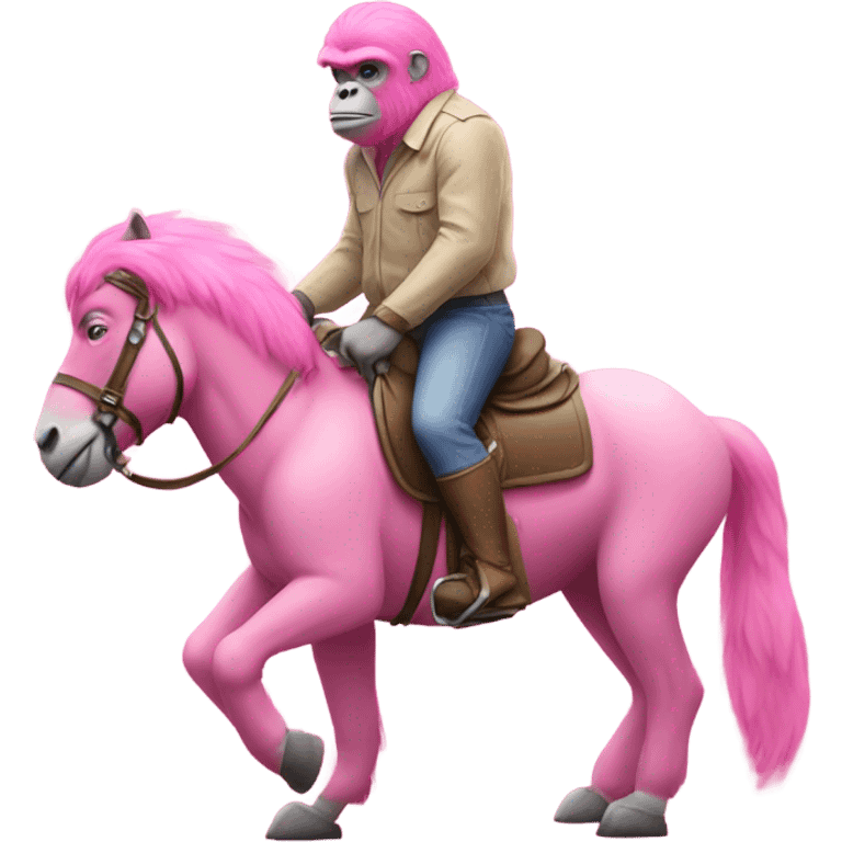 Pink gorilla on a horseback  emoji