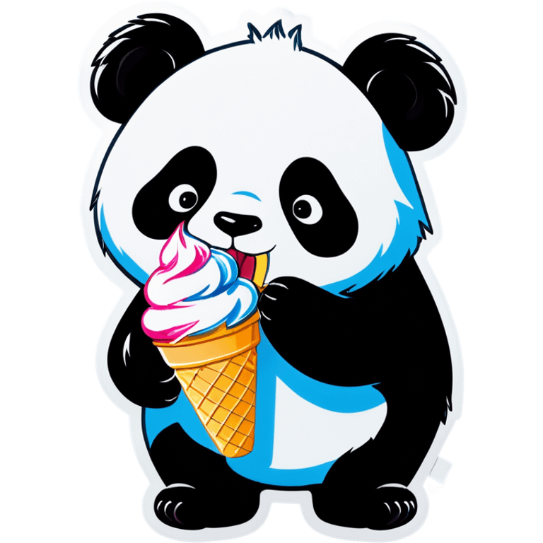 Panda eating ice cream emoji