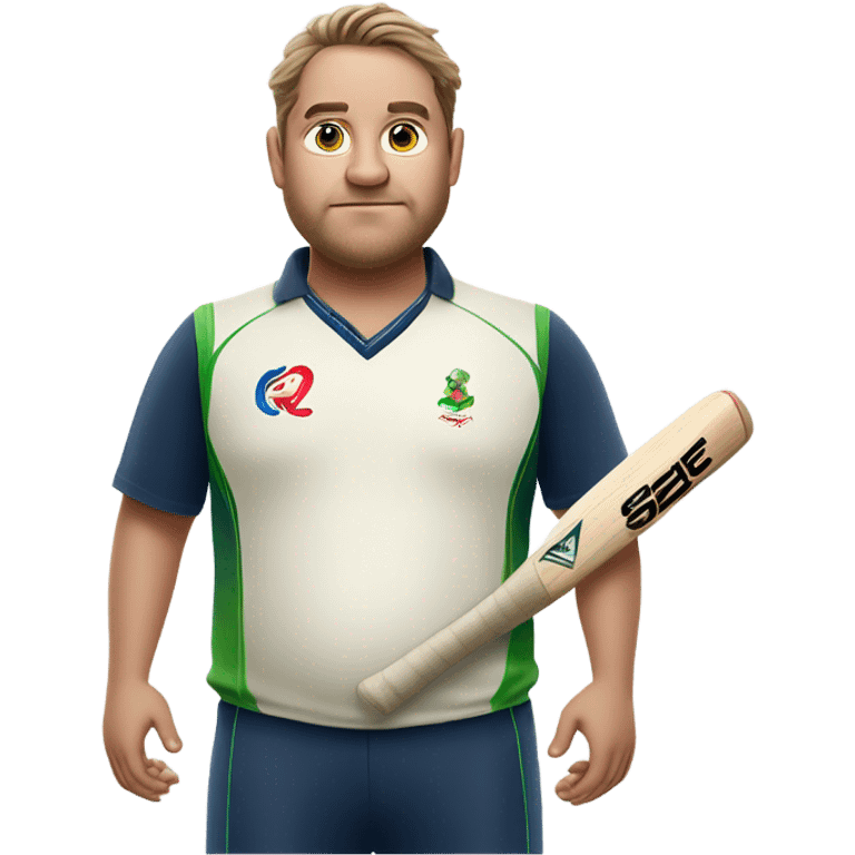 Fat man playing cricket  emoji