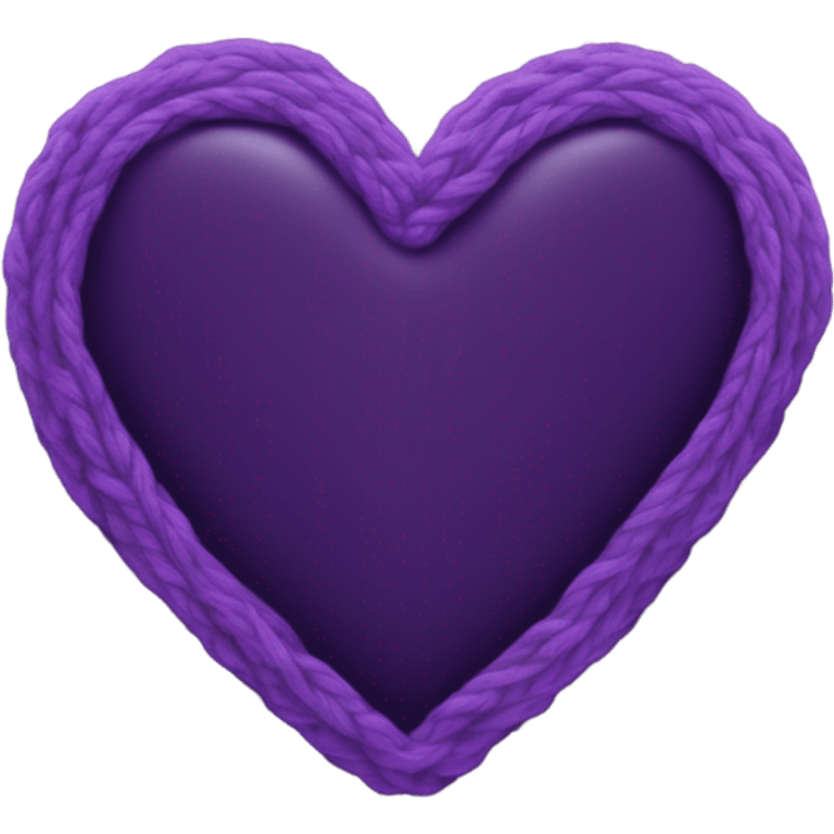 Dark purple knitted heart emoji