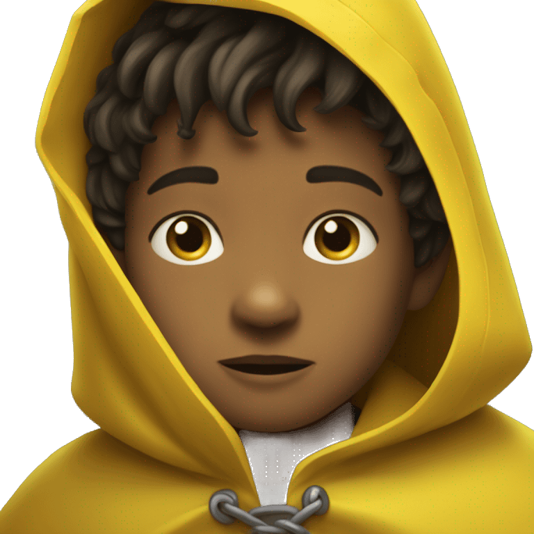 little boy with yellow poncho from t movie emoji