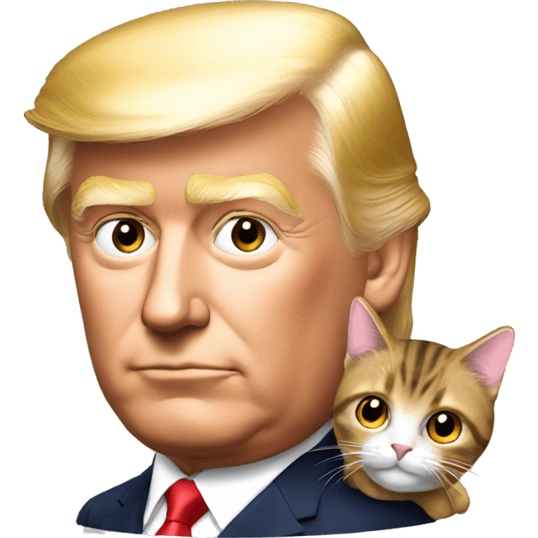 president Trump with a cat on his shoulder emoji