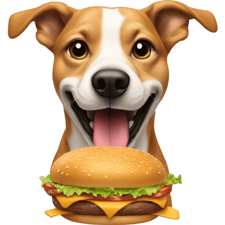 Dog eating a burger  emoji