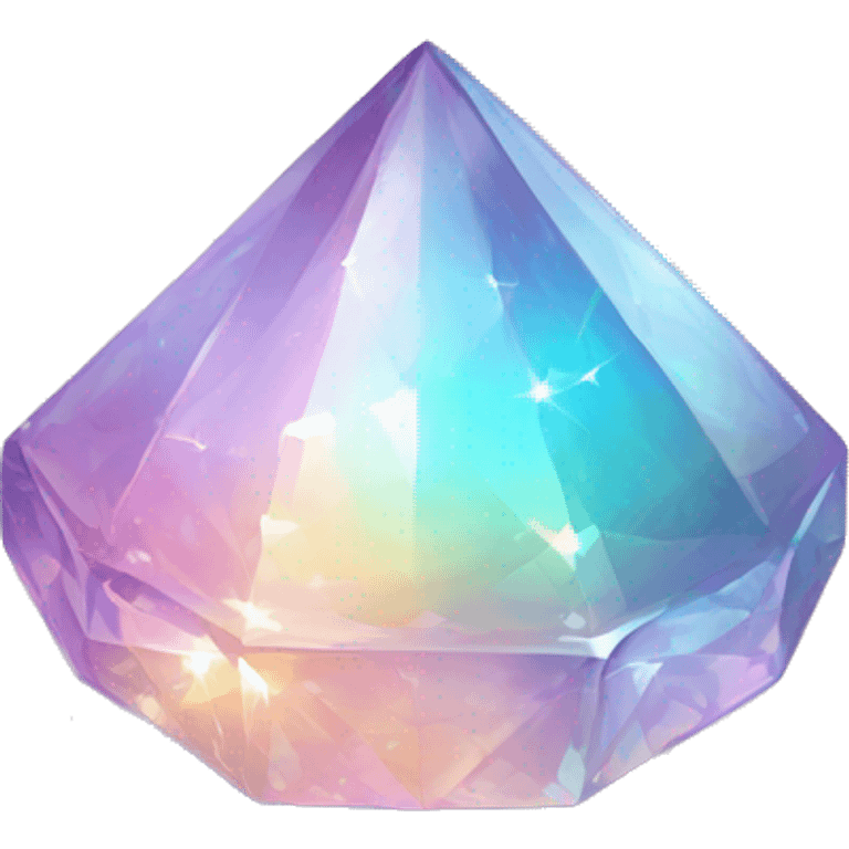 Sparkly glossy Pastel iridescent glass crystal pyrmaid emoji