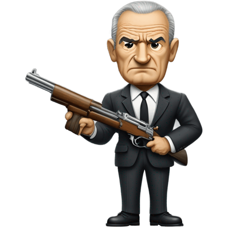 Lyndon B Johnson holding a Tommy gun emoji