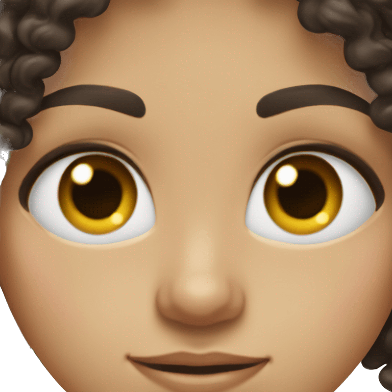 white 13 year old girl with dark brown curly hair and long eyelashes emoji