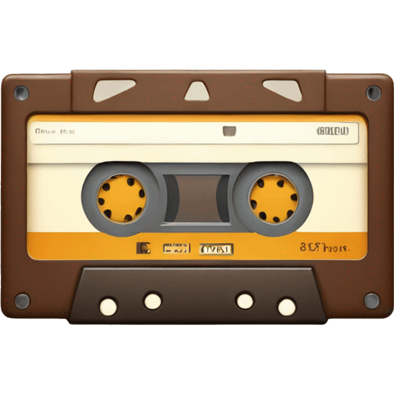 vintage brown cassette for tape recorder emoji