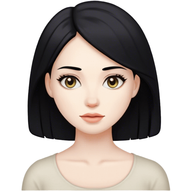 Women with black hair flat emoji