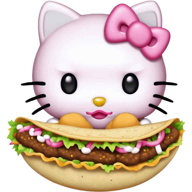 hello kitty eating tacos emoji