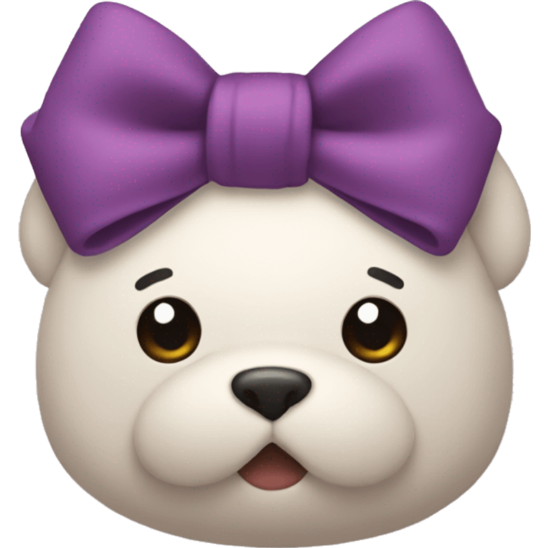 Stuffed animal with a bow on it emoji