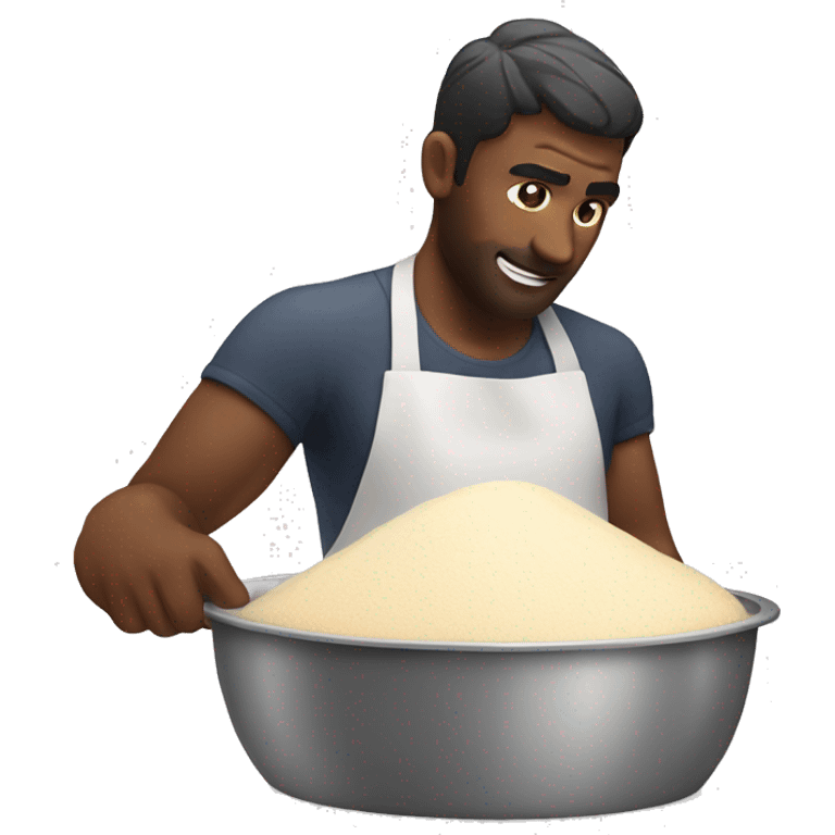 Man baking with flour emoji