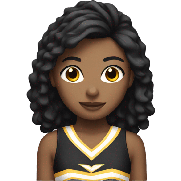 Cheerleading with dark hair emoji