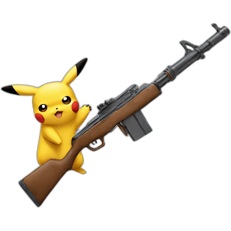 Pikachu avec un gros fusil emoji