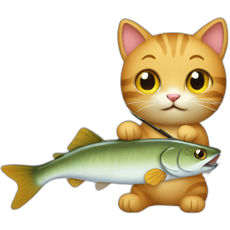 A cat that fishes emoji