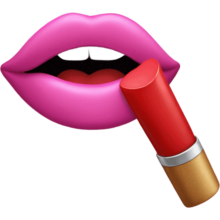 Pink love letter with a lipstick kiss  emoji