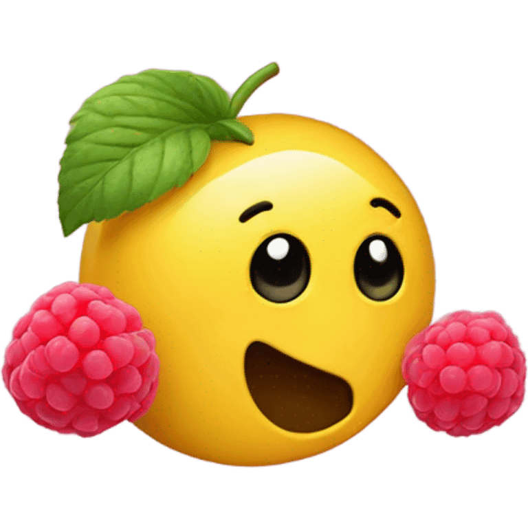 Yellow emoji blowing raspberry emoji