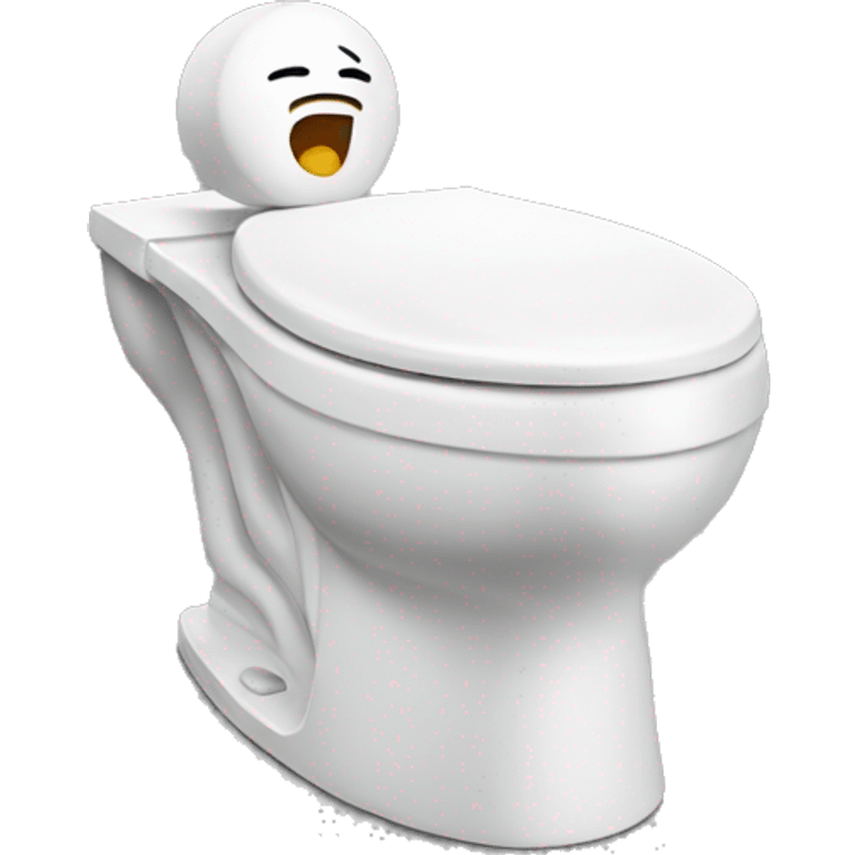 Toilet with a head coming out from it emoji