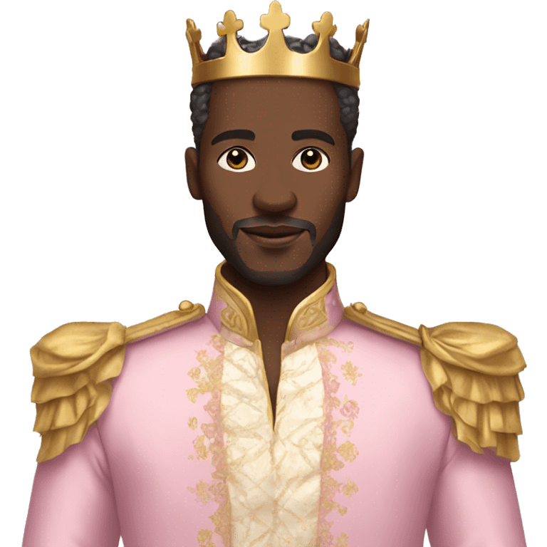 Black prince wearing pastel pink and gold outfit  emoji