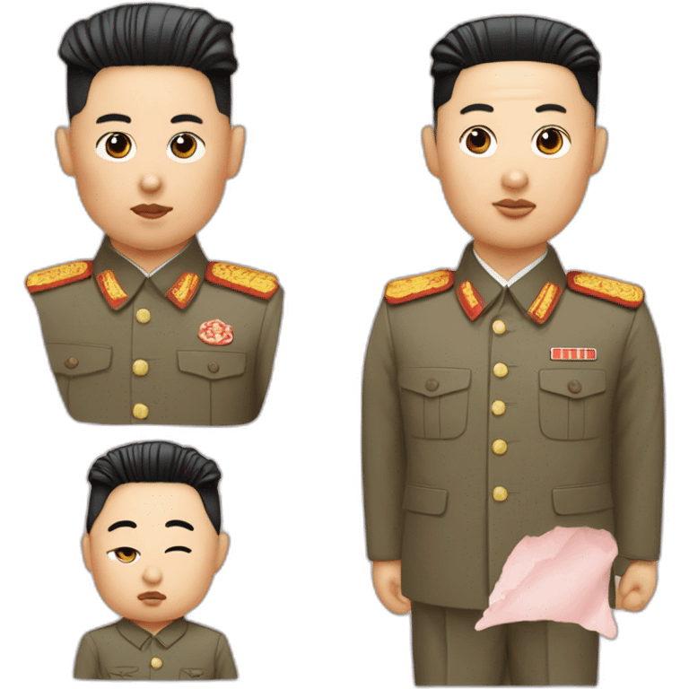 Kim jong-un avec une paire de jumelles emoji