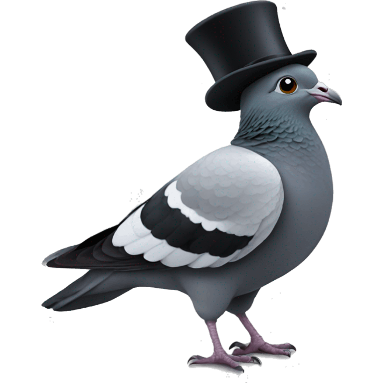 Pigeon with tophat emoji