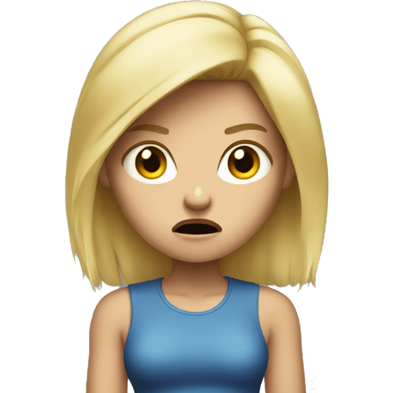 Angry blond Girl emoji