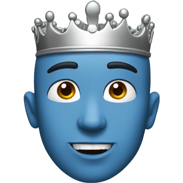 Man no Hair blue skin drooling and a Crown emoji