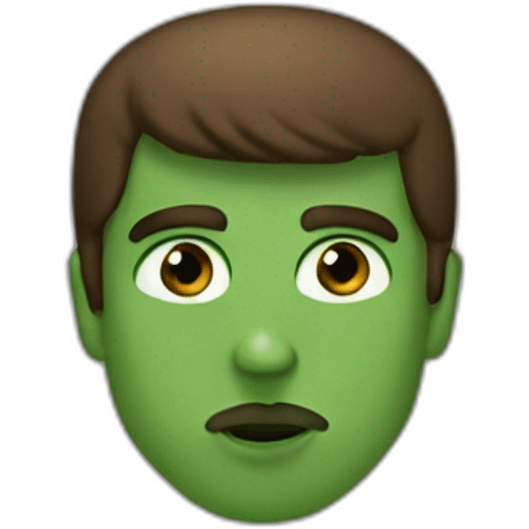 Guy with brown hair and green eyes kissing Kanye west emoji