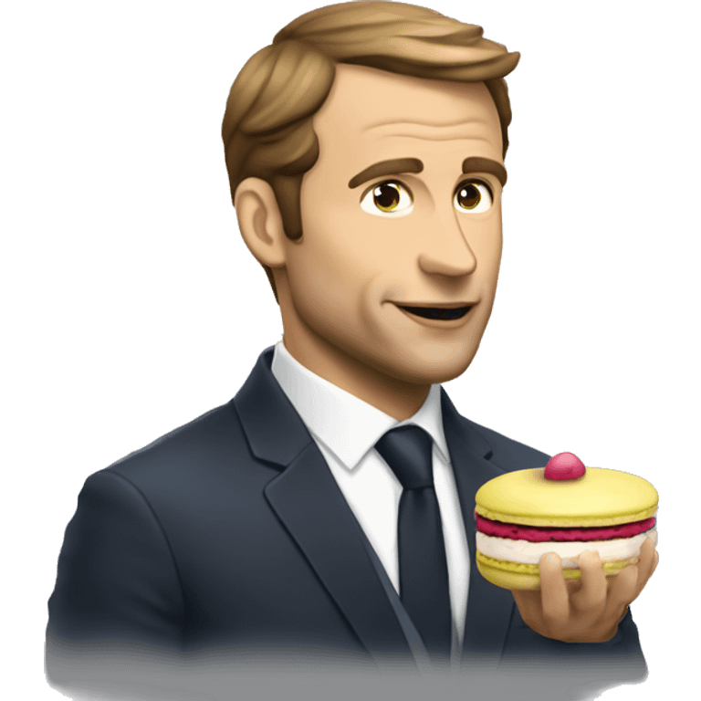 Macron qui mange un macaron emoji