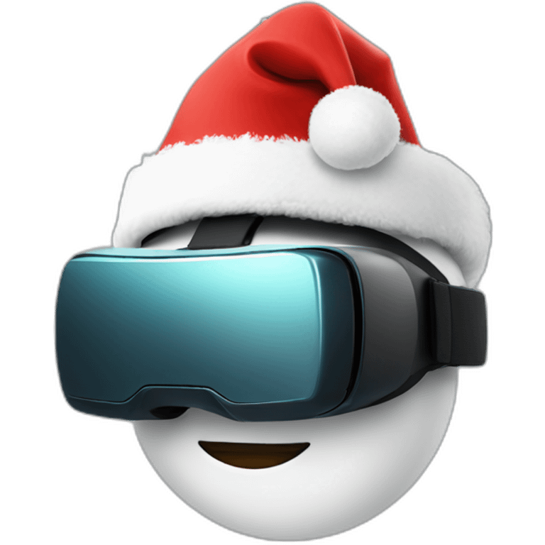 vr headset in christmas hat emoji