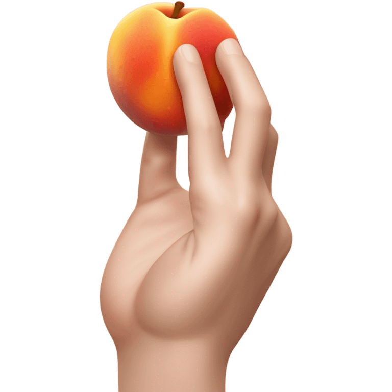 A hand spanking a peach emoji