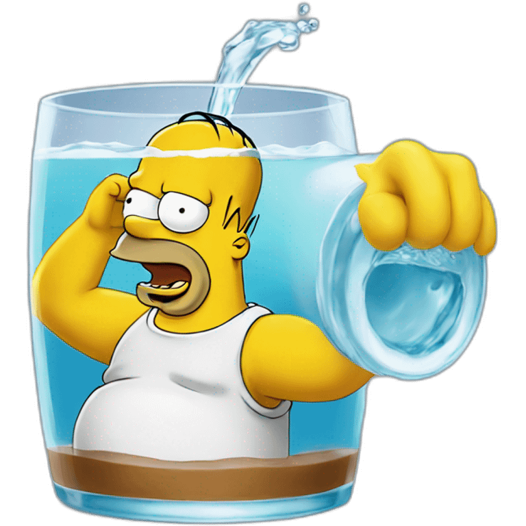 Homer Simpson drink water emoji