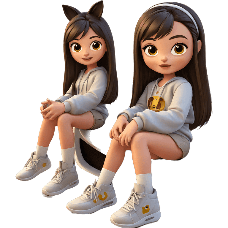 two girls with long hair emoji