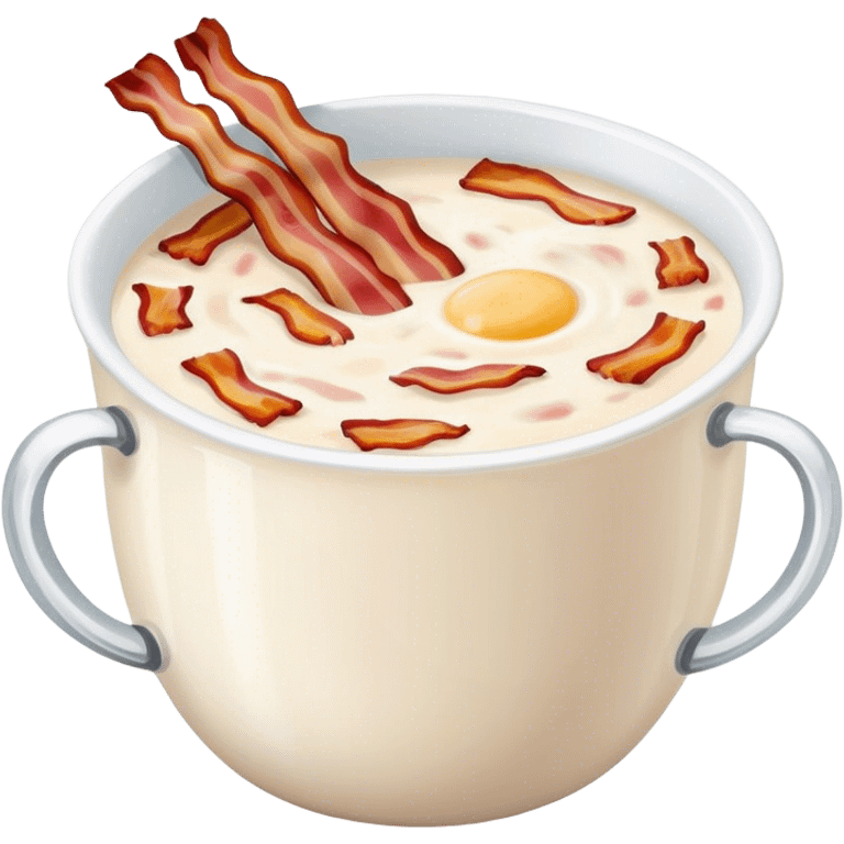 Bacon dip in cul of milk emoji