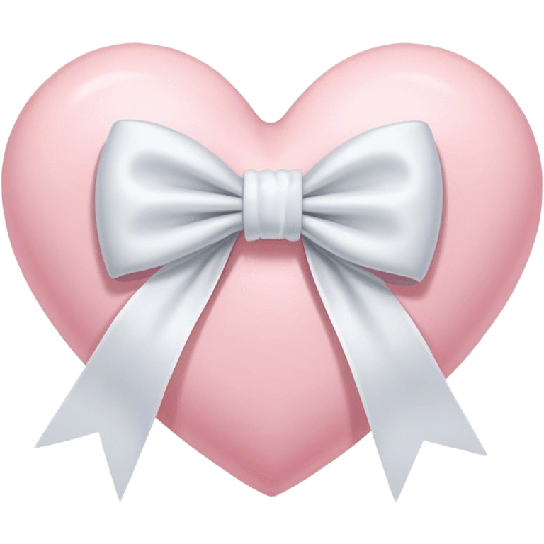 Pastel pink heart with white bow emoji