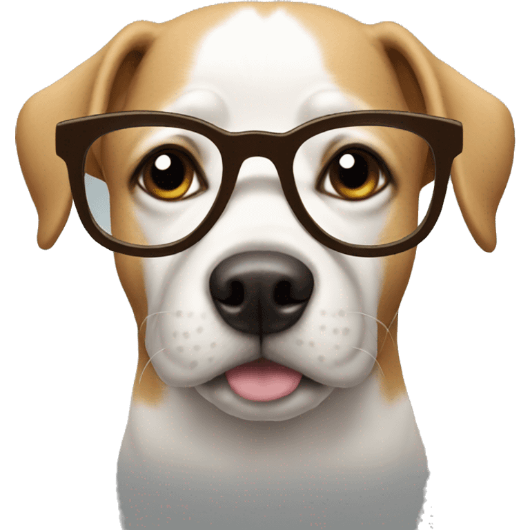 Dog with glasses  emoji