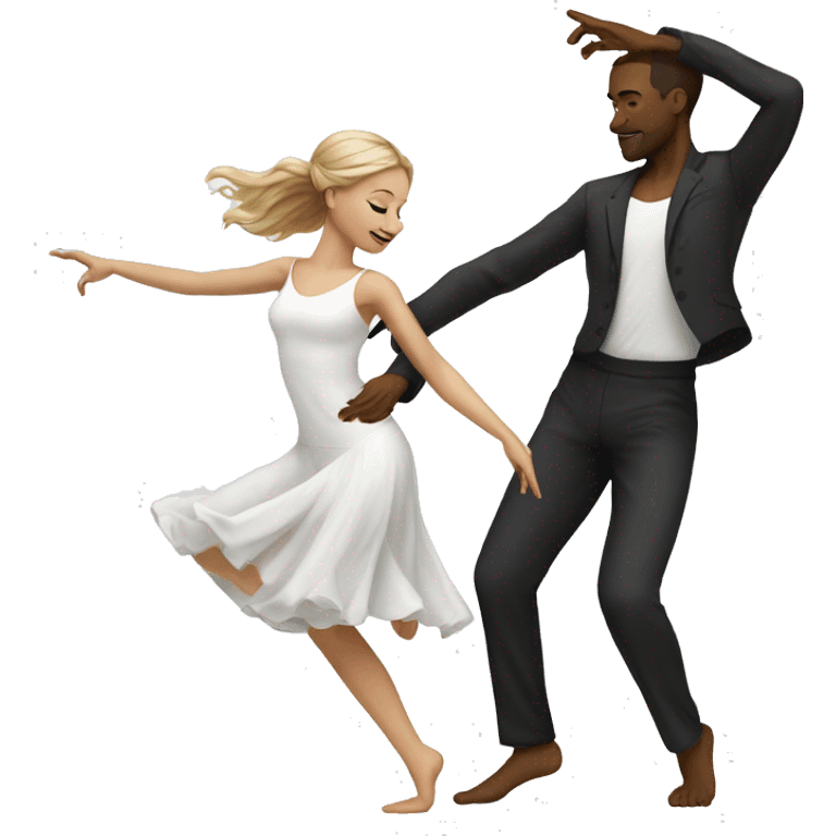 white couple dance modern dance emoji