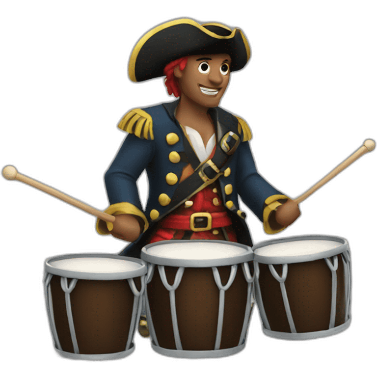 clean shaven pirate playing drums emoji