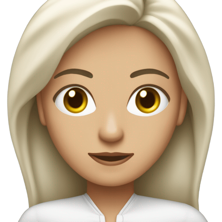 mujer frente a computador color de piel blanca  emoji