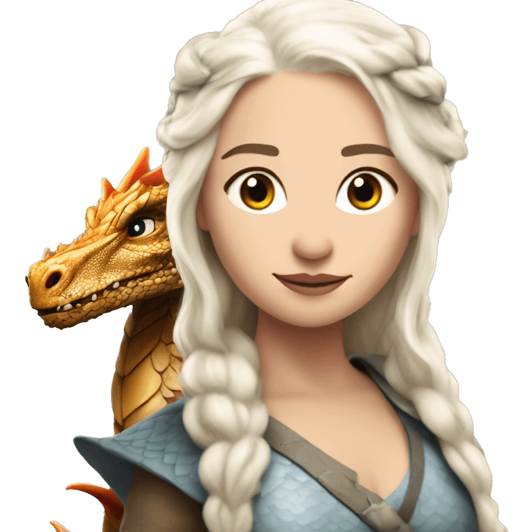 Daenerys Targaryen from game of thrones with a dragon emoji