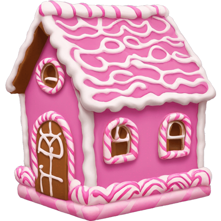 Pink gingerbread house emoji