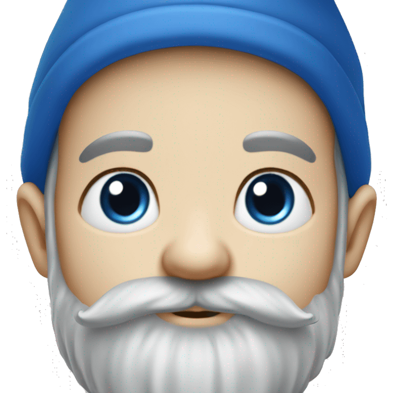 gnome boy with short black beard, blue hat emoji