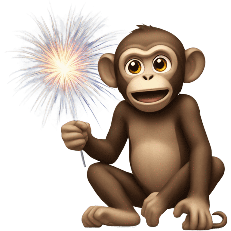 A monkey with fireworks emoji