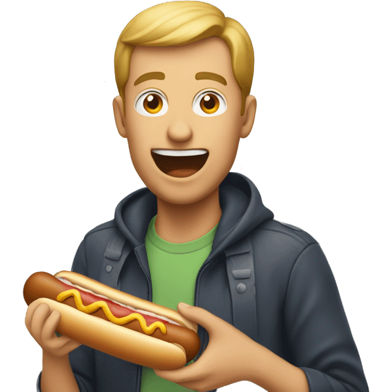 man eating hot dog emoji