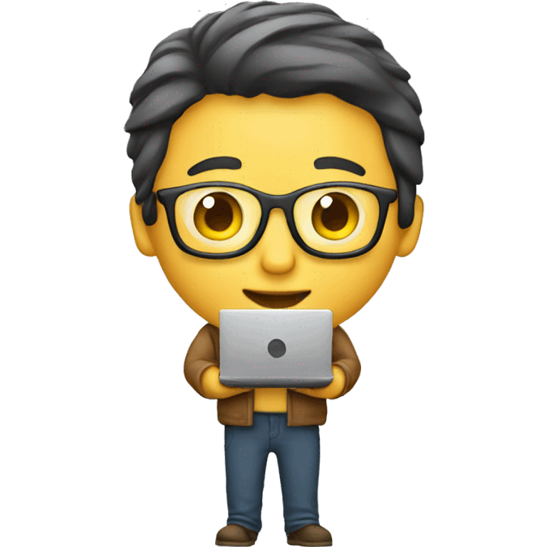 programmer with his laptop in his hands emoji