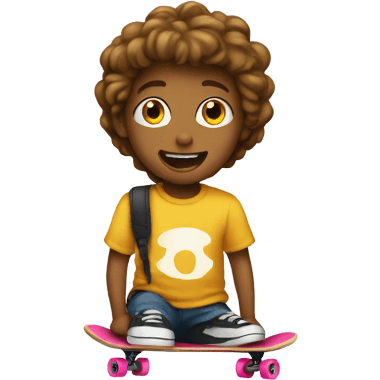 Skateboard emoji with a kid on it emoji