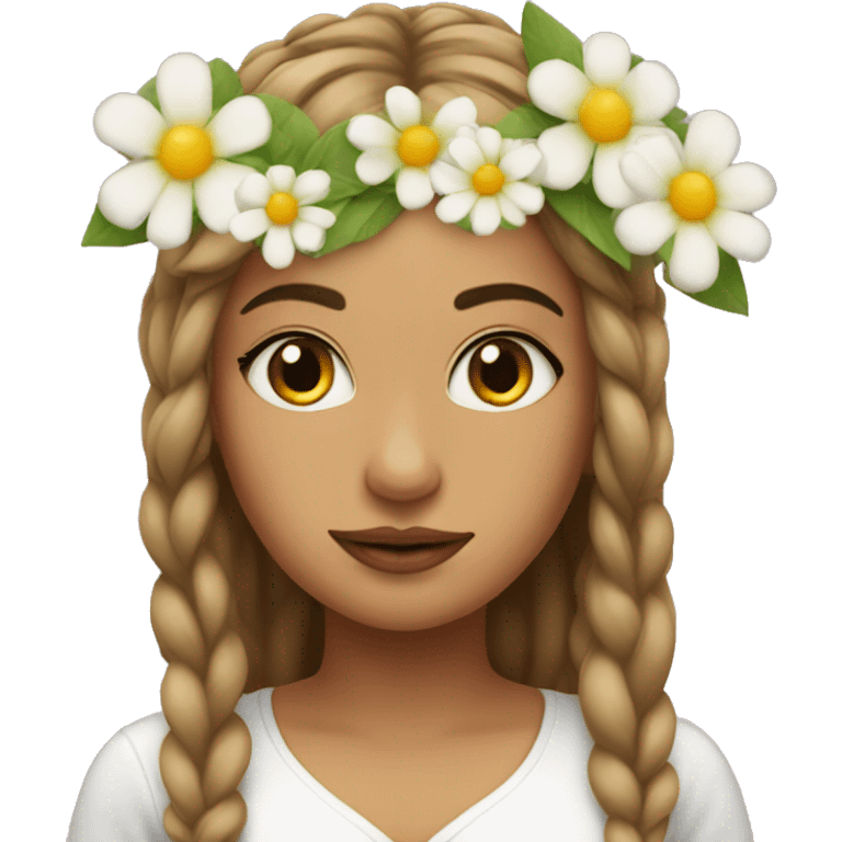 Bianca with a flower on her head emoji