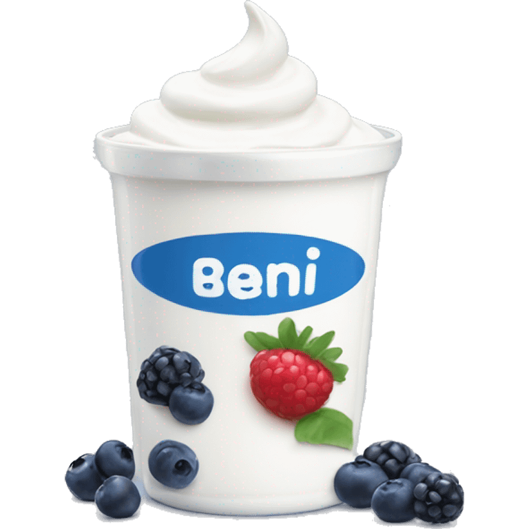 Yoghurt with blueberrys emoji